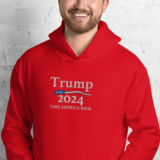 Trump 2024 Take America Back Hoodie with USA Flag