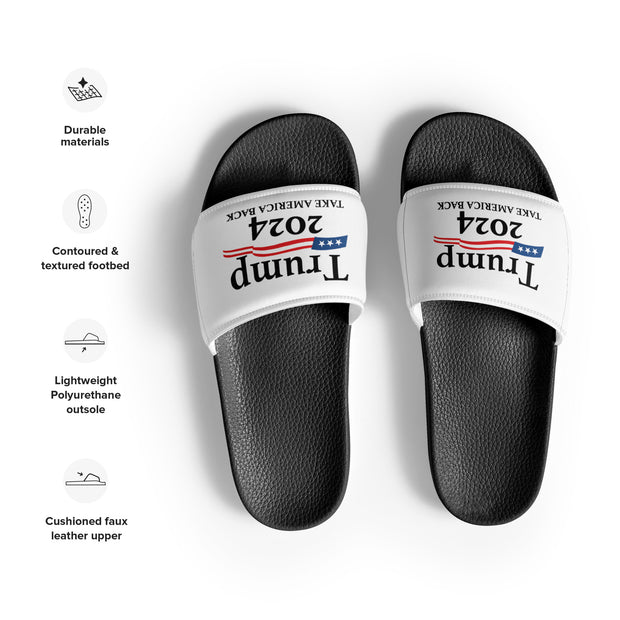 Stride with Pride - Trump 2024 Take America Back Womens Flip Flop Slides